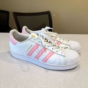 Adidas Superstar Foundation J White Pink Gold Shell Toe Women’s Shoes Size 9